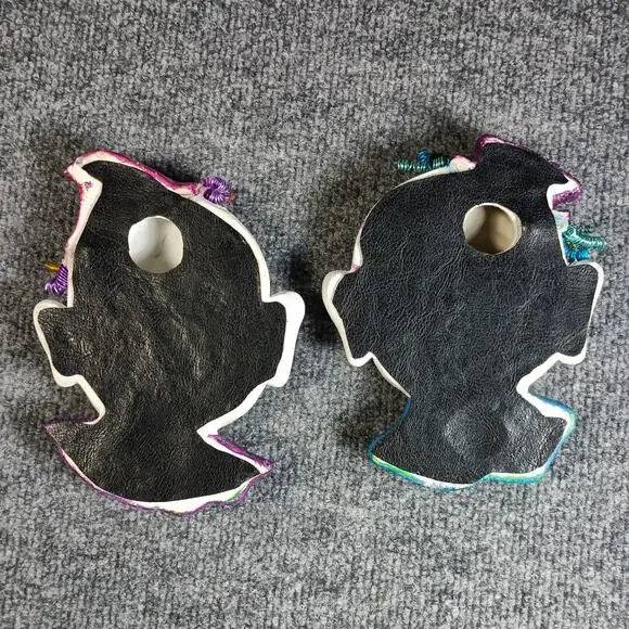 Clown Wall Plaques Ceramic Face Heads Colorful Circus Carnival Decor Pair Set - Picture 13 of 13